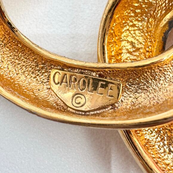 Vintage Carolee Chunky Chain Choker Necklace Gold Tone 16 1/2” Signed Chic Heavy - Picture 8 of 12